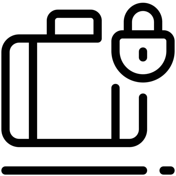 Εικονίδιο Κλειδώματος Αποσκευών Αποσκευών — Διανυσματικό Αρχείο
