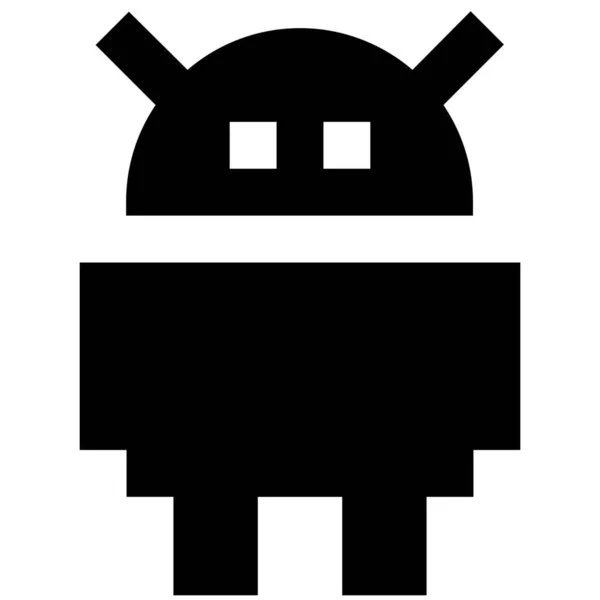 Ікона Логотипу Роботів Твердому Стилі — стоковий вектор
