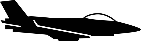 Истребитель Реактивный Военный Икона Твердом Стиле — стоковый вектор
