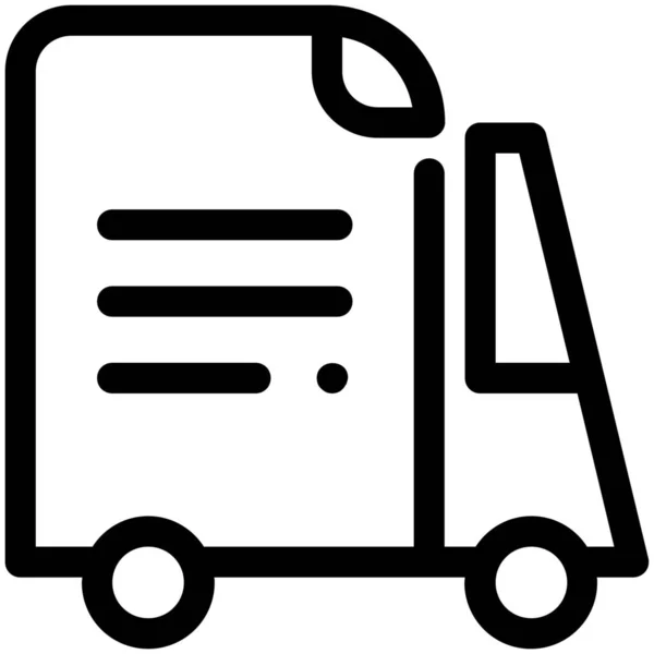 Icono Entrega Carga Autobús Estilo Esquema — Vector de stock