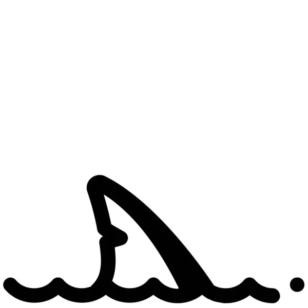 Oceán Zvíře Ikona Stylu Osnovy — Stockový vektor
