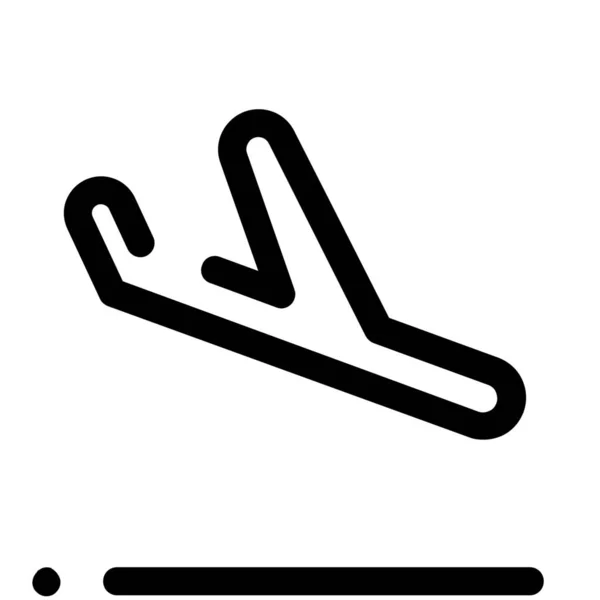 Ikona Przylotu Lotniska Lotniczego Stylu Solid — Wektor stockowy