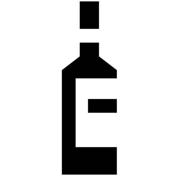 Alkoholflaska Dryck Ikon Fast Stil — Stock vektor