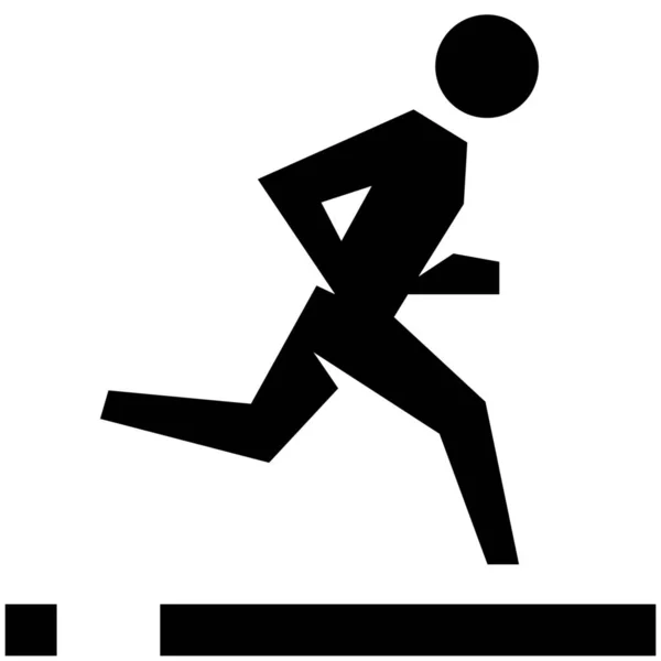 Fitness Marathon Run Icon Solid Style — Stock Vector