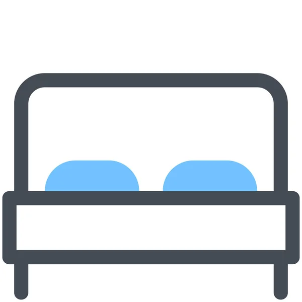 Apartmnet Bed Hostel Icon Filled Outline Style — Stock Vector