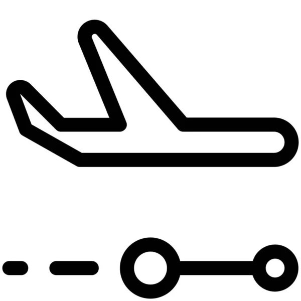 Icono Ubicación Vuelo Del Avión — Vector de stock