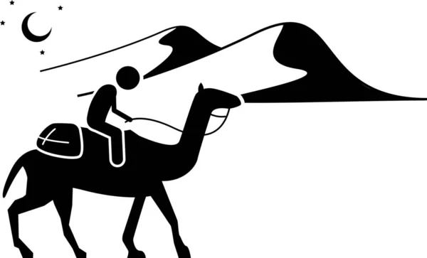 Καμήλα Έρημο Εικόνα Εξόδου Στερεό Στυλ — Διανυσματικό Αρχείο