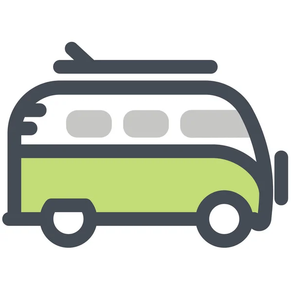 Wander Auto Buss Symbol Stil Ausgefüllter Umrisse — Stockvektor