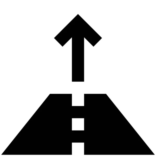 Асфальтована Дорожня Значка Суцільному Стилі — стоковий вектор