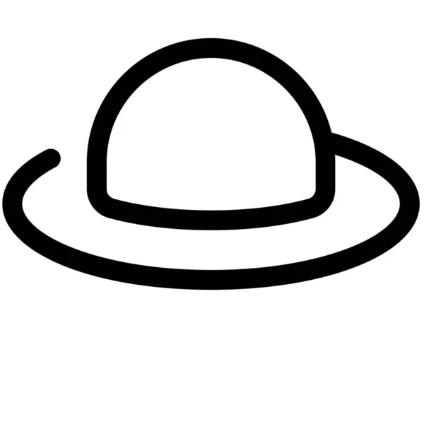 Γυναικείο Καπέλο Καπέλο Καπέλο Καπέλο Εικονίδιο Στερεό Στυλ — Διανυσματικό Αρχείο
