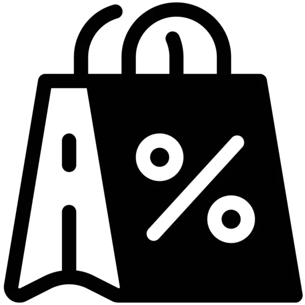 Rabatt Einkaufstüten Ikone Der Kategorie Black Friday Cyber Monday — Stockvektor