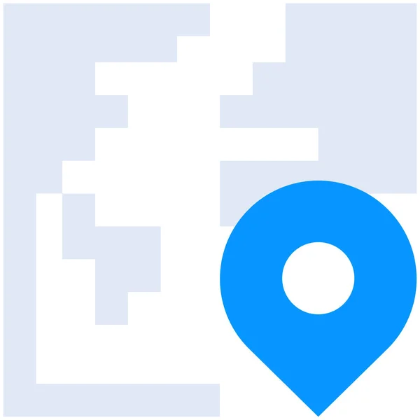 Icône Navigation Carte Localisation Style Plat — Image vectorielle