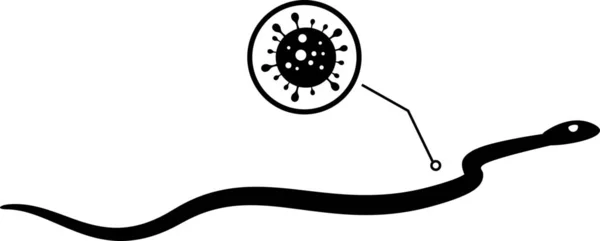 Animal Coronavirus Enfermedad Icono — Vector de stock