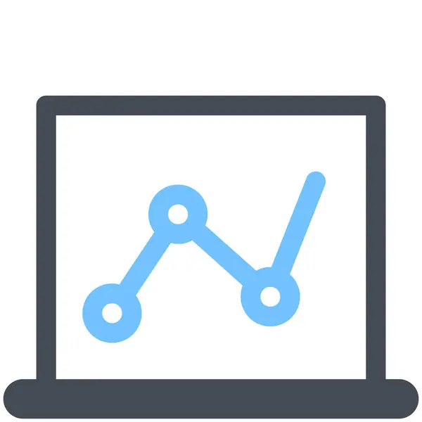 Analytische Grafiek Laptop Pictogram Shopping Commerce Categorie — Stockvector