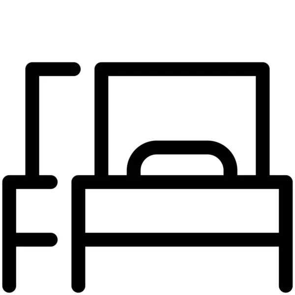 Dormitorio Camas Icono Decoración Categoría Muebles Decoraciones Para Hogar — Vector de stock
