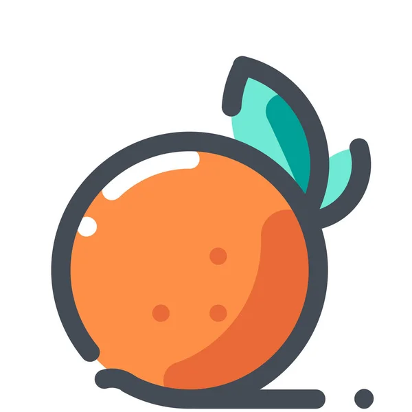 Postre Comida Fruta Icono Estilo Contorno Lleno — Vector de stock