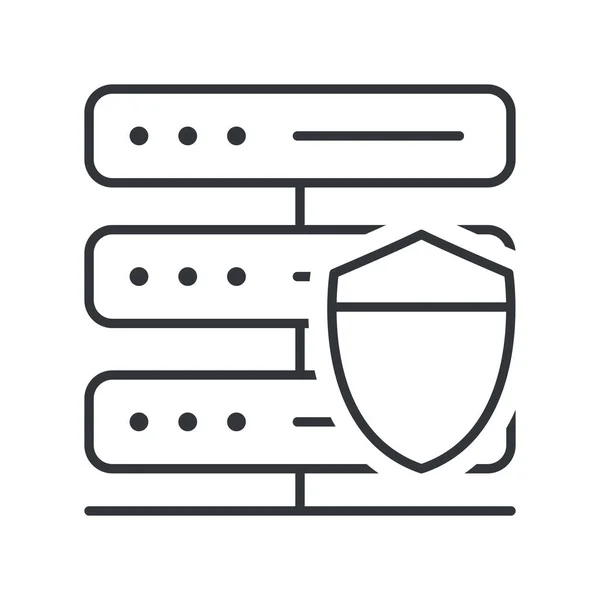 Datenhardware Sicherheitssymbol Outline Stil — Stockvektor