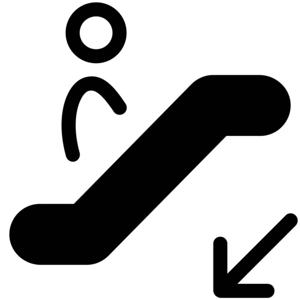 Pfeil Nach Unten Rolltreppe Symbol — Stockvektor