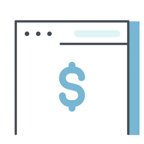 Accounting Business Dollar Pictogram Platte Stijl — Stockvector