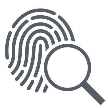 crime fingerprint forensic icon in Outline style clipart