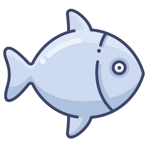 Fisk Mat Skaldjur Ikon Fylld Kontur Stil — Stock vektor