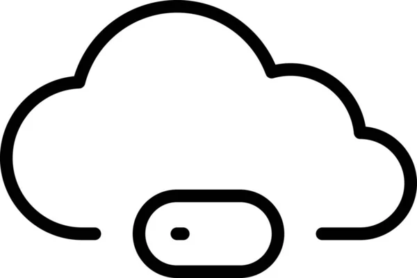 Cloud Computing Downloadsymbol Umrissstil — Stockvektor