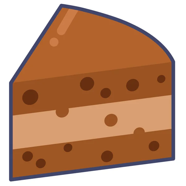 Brownie Κέικ Εικονίδιο Επιδόρπιο Γεμιστό Περίγραμμα Στυλ — Διανυσματικό Αρχείο