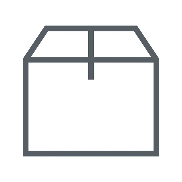 Caja Cartón Icono Del Paquete Estilo Esquema — Vector de stock