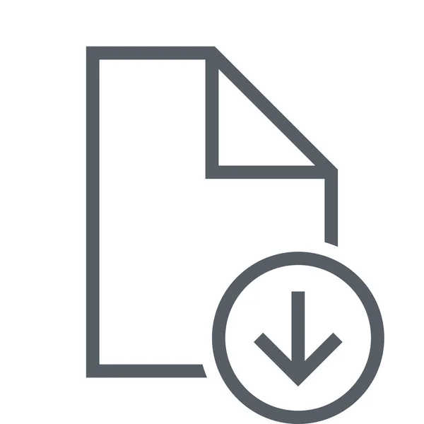 Flèche Document Télécharger Icône Dans Style Outline — Image vectorielle