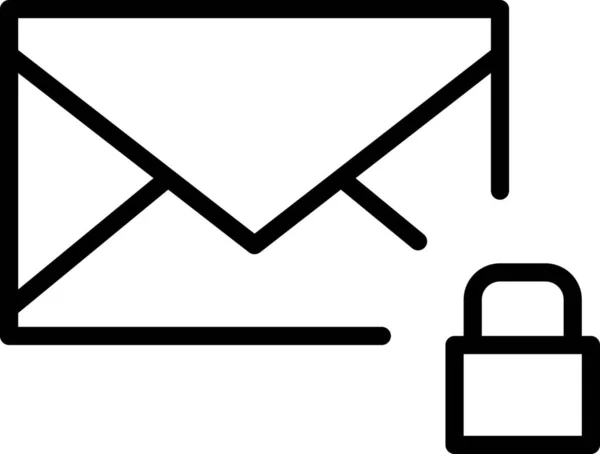 Umschlag Gesperrtes Mail Symbol Umriss Stil — Stockvektor