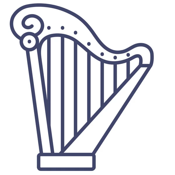 Harp Enstrümanı Lir Simgesi Ses Müzik Kategorisinde — Stok Vektör