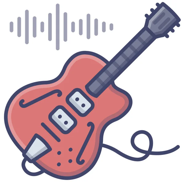 Блюз Гітара Джаз Значок Категорії Звук Музика — стоковий вектор