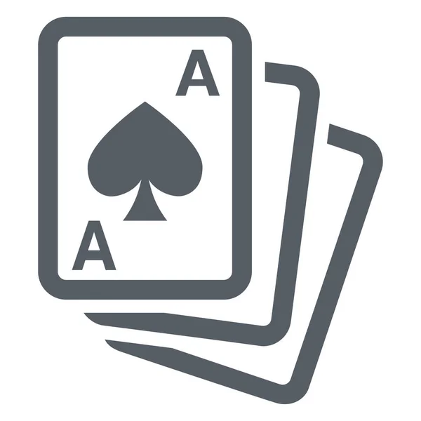 Ace Cartões Ícone Jogo Estilo Sólido — Vetor de Stock