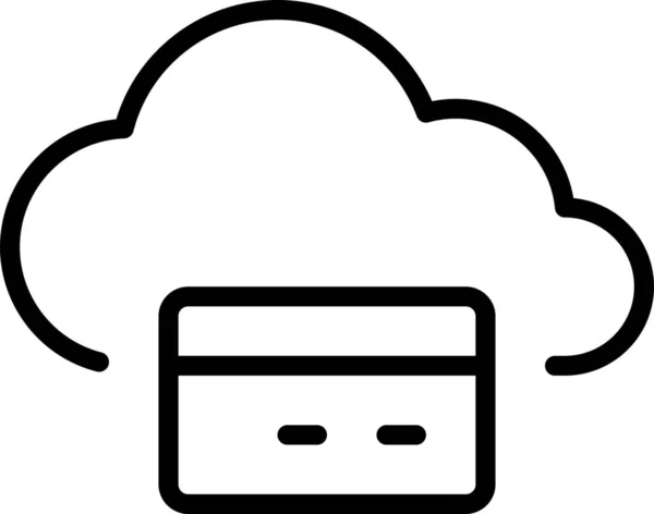 Cloud Computing Creditcard Εικονίδιο Στυλ Περίγραμμα — Διανυσματικό Αρχείο