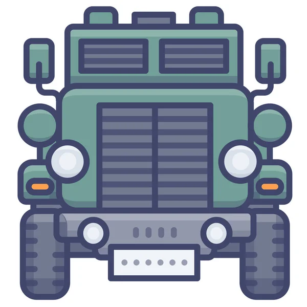 Carro Militar Icono Transporte — Vector de stock