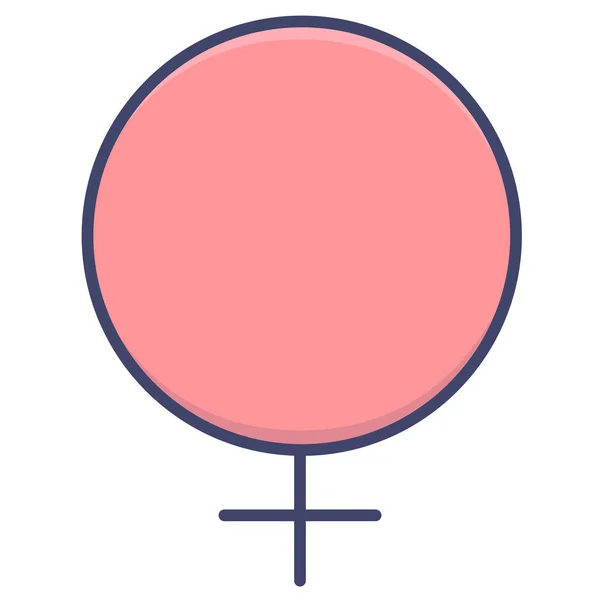 Genderteken Vrouwelijk Pictogram — Stockvector