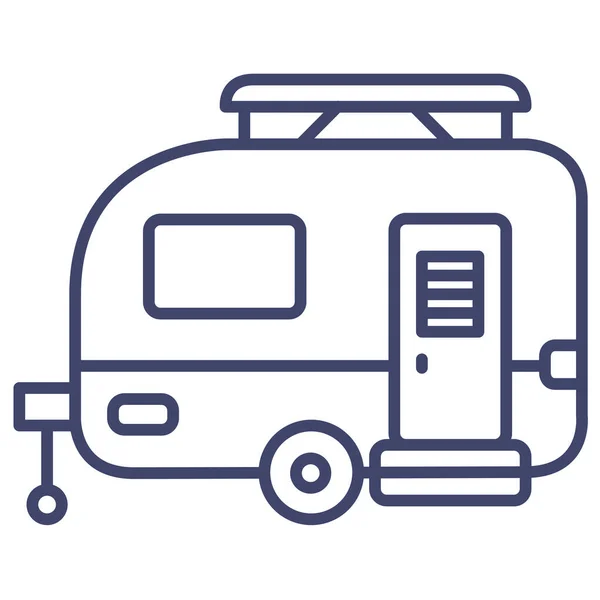 Remorcă Rulotă Camping Icon — Vector de stoc