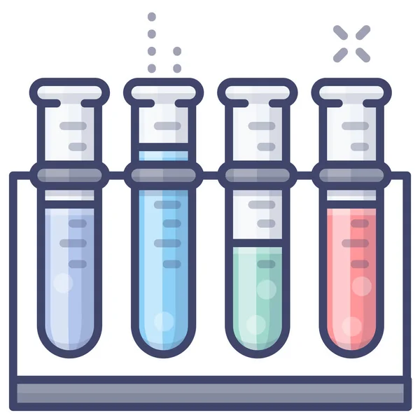 Bilim Araştırma Kategorisinde Kimya Laboratuarı Test Simgesi — Stok Vektör