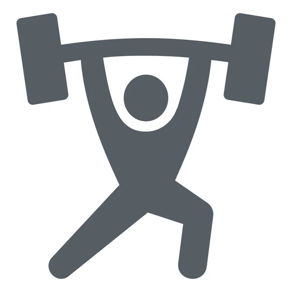 Fitness Icono Gente Pesada Estilo Sólido — Archivo Imágenes Vectoriales