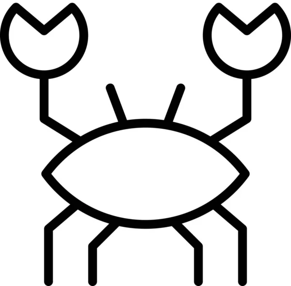 动物海滩蟹图标的轮廓风格 — 图库矢量图片