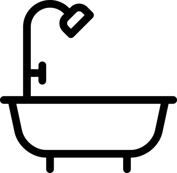 Bath Bathe Clean Icon Outline Style — Stock Vector