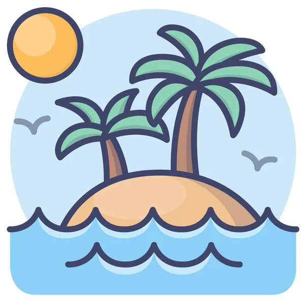 Island Palms Travel Icon — Stock Vector