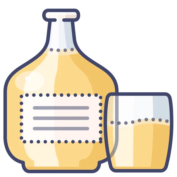 Αλκοολούχο Ποτό Εικονίδιο Μηλίτη Γεμιστό Περίγραμμα Στυλ — Διανυσματικό Αρχείο