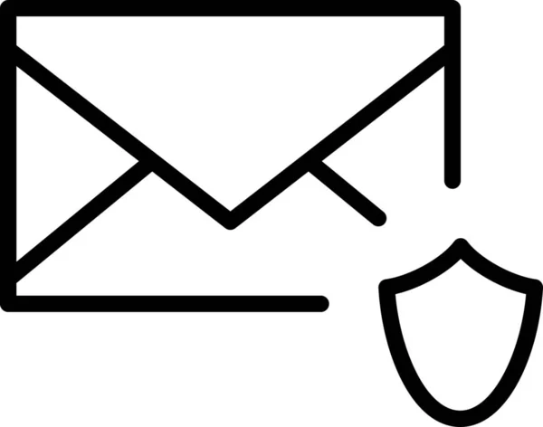 Envelop Mailbericht Pictogram Contourstijl — Stockvector