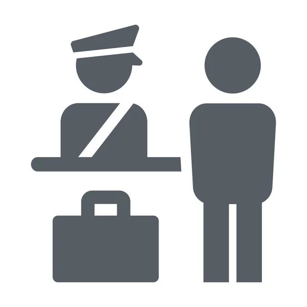 Airport Baggage Customs Icon Solid Style — Stock Vector