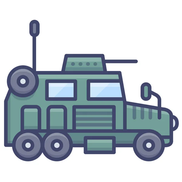 Vehículo Militar Icono Combate — Vector de stock