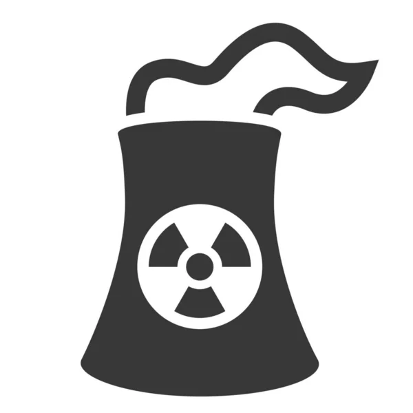 Contaminé Usine Pollution Radio Active Icône Dans Style Solide — Image vectorielle