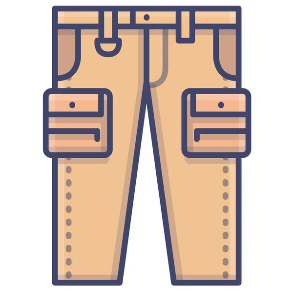 Pantaloni Cargo Icona Tattica — Vettoriale Stock