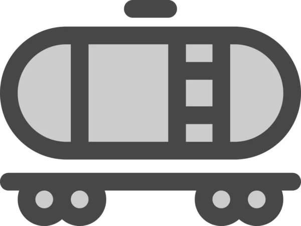 Icône Essence Huile Transport Dans Style Contour Rempli — Image vectorielle