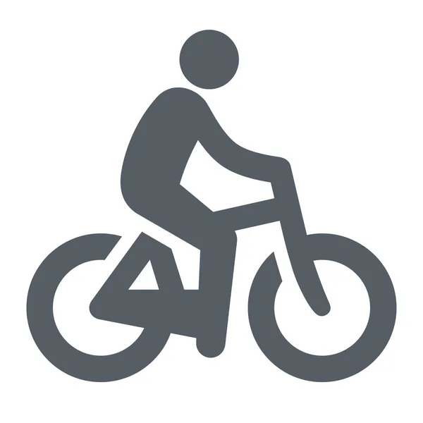 Bicicleta Bicicleta Icono Gente Estilo Sólido — Vector de stock